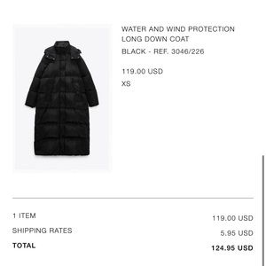 NWT Zara water and wind resistant jacket